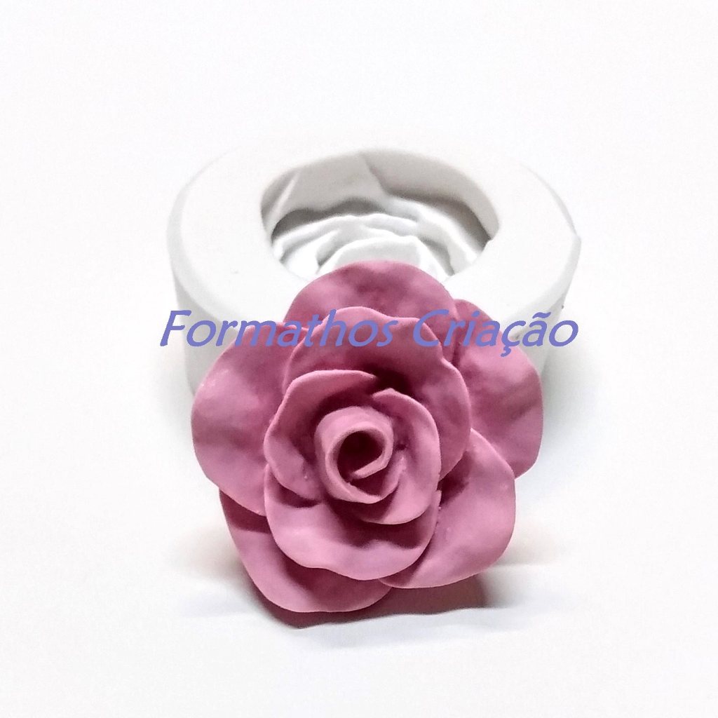 Molde Forma Silicone Rosa n.1 Sabonete Resina Gesso Vela Biscuit Doces Chocolates