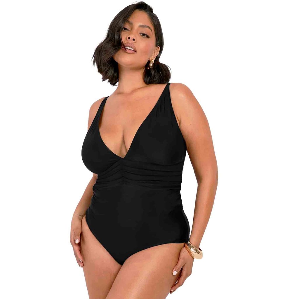 Maiô Body Plus Size Decote Modelador Disfarça A Barriga Afina a Cintura Alças Ajustaveis BC22LW-386