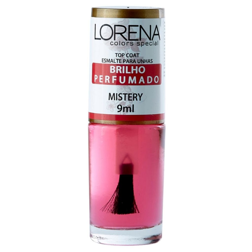 Esmalte para unhas Lorena Top Coat brilho perfumado Mistery 9ml