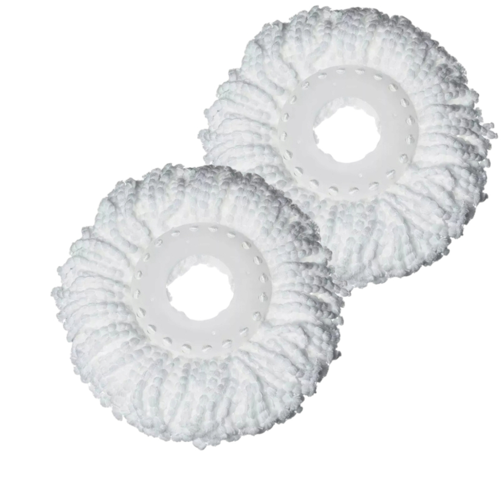 Kit 02 Refil Esfregão Para Mop Giratório Perfect Modelos das imagens 360 Graus- Microfibra 16CM Seca