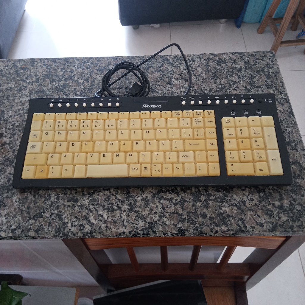 Antigo Teclado Maxprint Luminoso Usb - Leia O Anuncio.