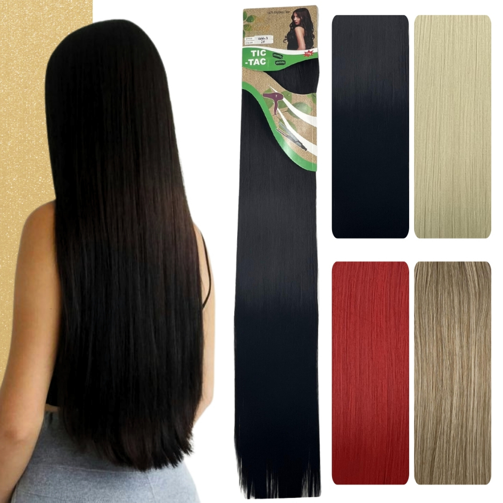 Cabelo Aplique Tic-tac 80cm 150g Fibra100% Orgânica Weng
