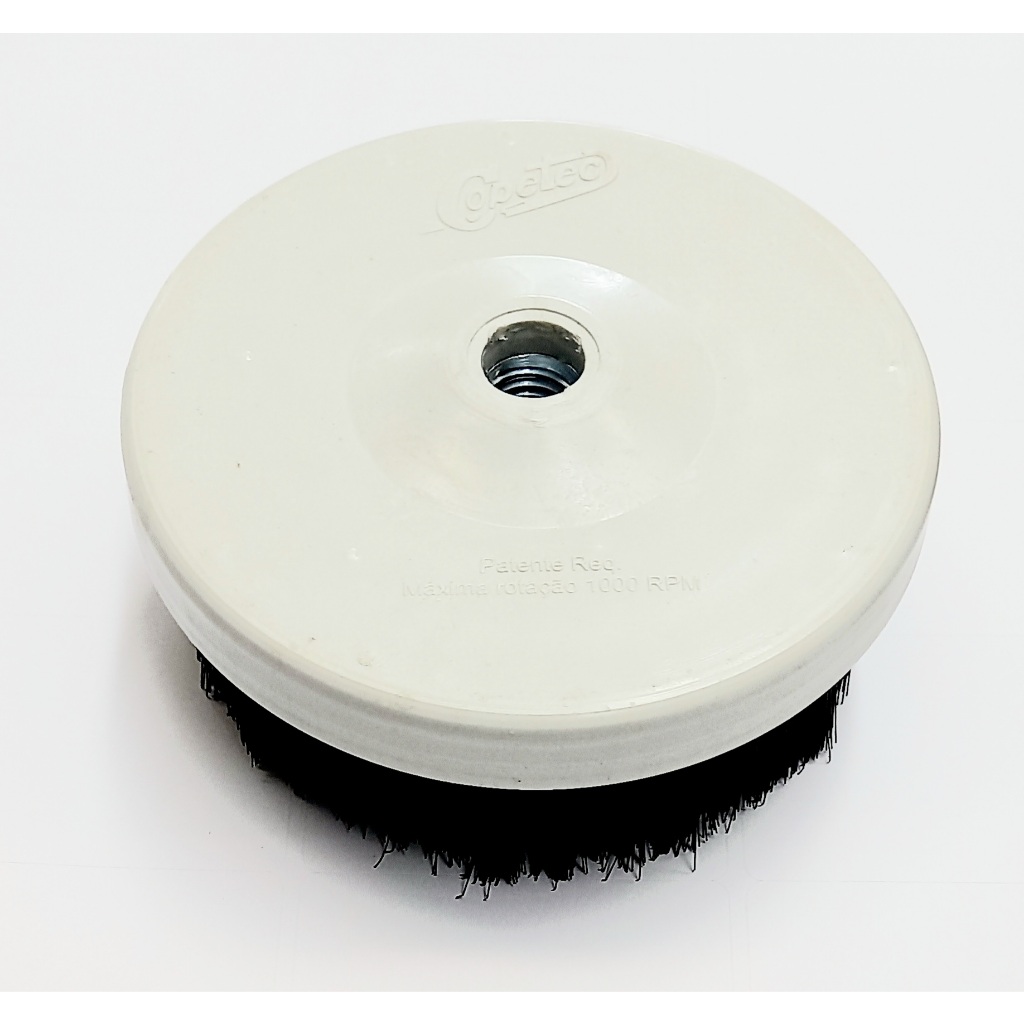 escova rotativa soft extra macia 120mm uso em politriz rosca de 14mm