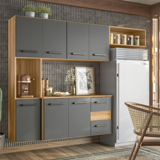 Armario Cozinha 7 Portas e 2 Gavetas Juliete em Oferta na Shopee