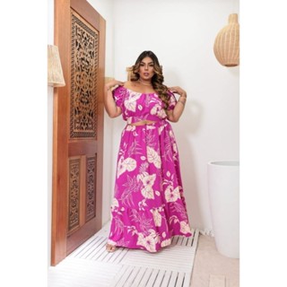 Conjunto Cropped Saia Feminina Plus Size G2 G3