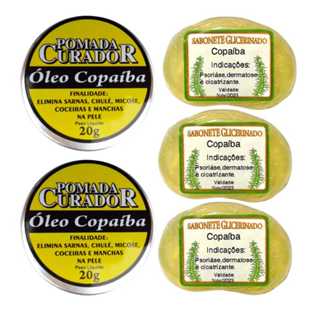 2 Pomada 3 Sabonete Oleo de Copaiba Elimina sarnas, chulé, micose, coceiras e manchas na pele