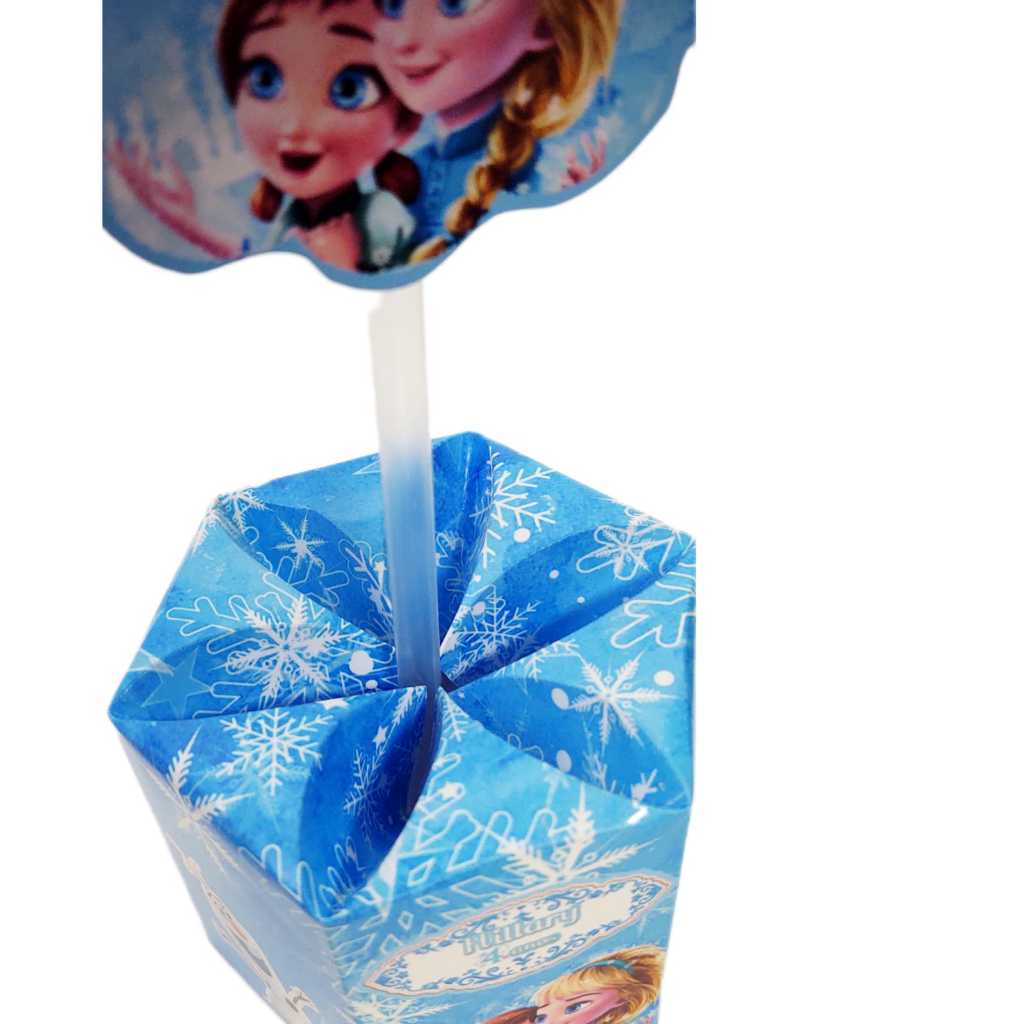Caixinha sextavada centro de mesa princesa elsa e ana caixa surpresa decoração de mesa aniversario lembrancinha personalizada