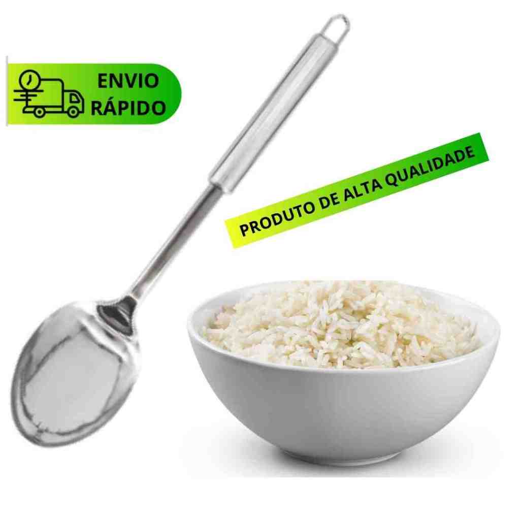 Colher De Arroz GRANDE Aço Inox Mesa Buffet Restaurante Sopa Casa em Oferta na Shopee