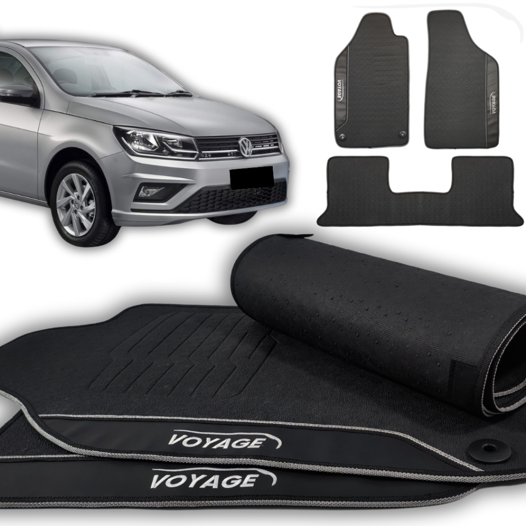 Tapete Voyage 2009 2010 2011 a 2023 3 peças Borracha Traseiro Inteiriço Impermeável Linha Exclusiva