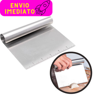 Espátula em Inox Prática Raspador de Massa para Massas Culinária Confeitaria com Cabo Tubular 15 Cm