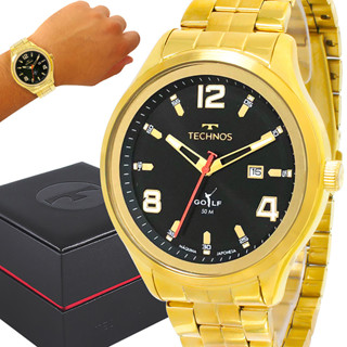 Relógio Technos Dourado Masculino Original 1 Ano De Garantia