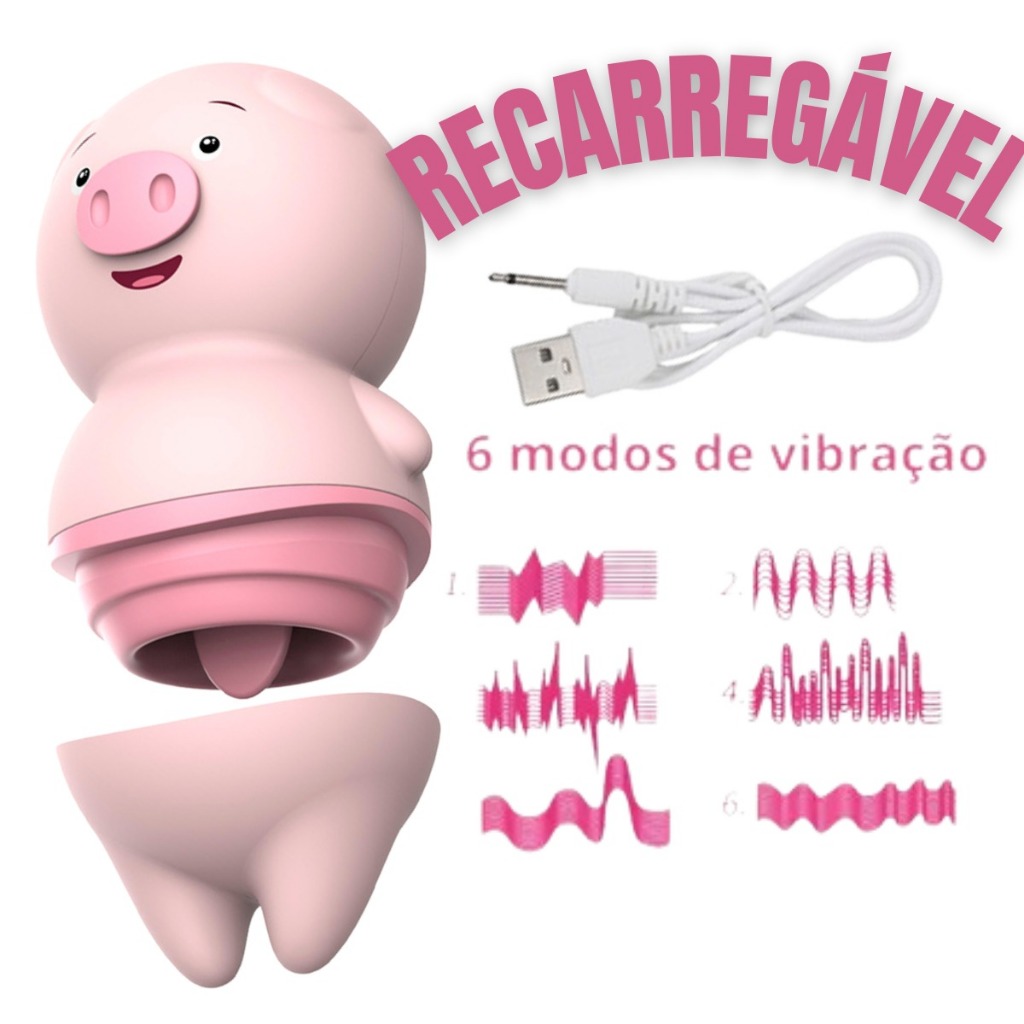 Vibrador Feminino Sugador de Clitoris Clitoriano Porquinho Recarregavel Sex Shop