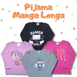 Blusa Infantil Menina Manga Longa Cotton ESTAMPAS SORTIDAS 1 ao 8 Arrumadinho
