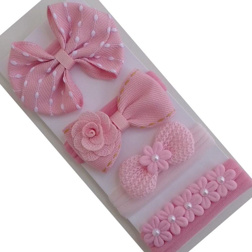 Kit 4 Faixinhas Croche/Jeans/Flores na meia de seda RSA em Oferta na Shopee