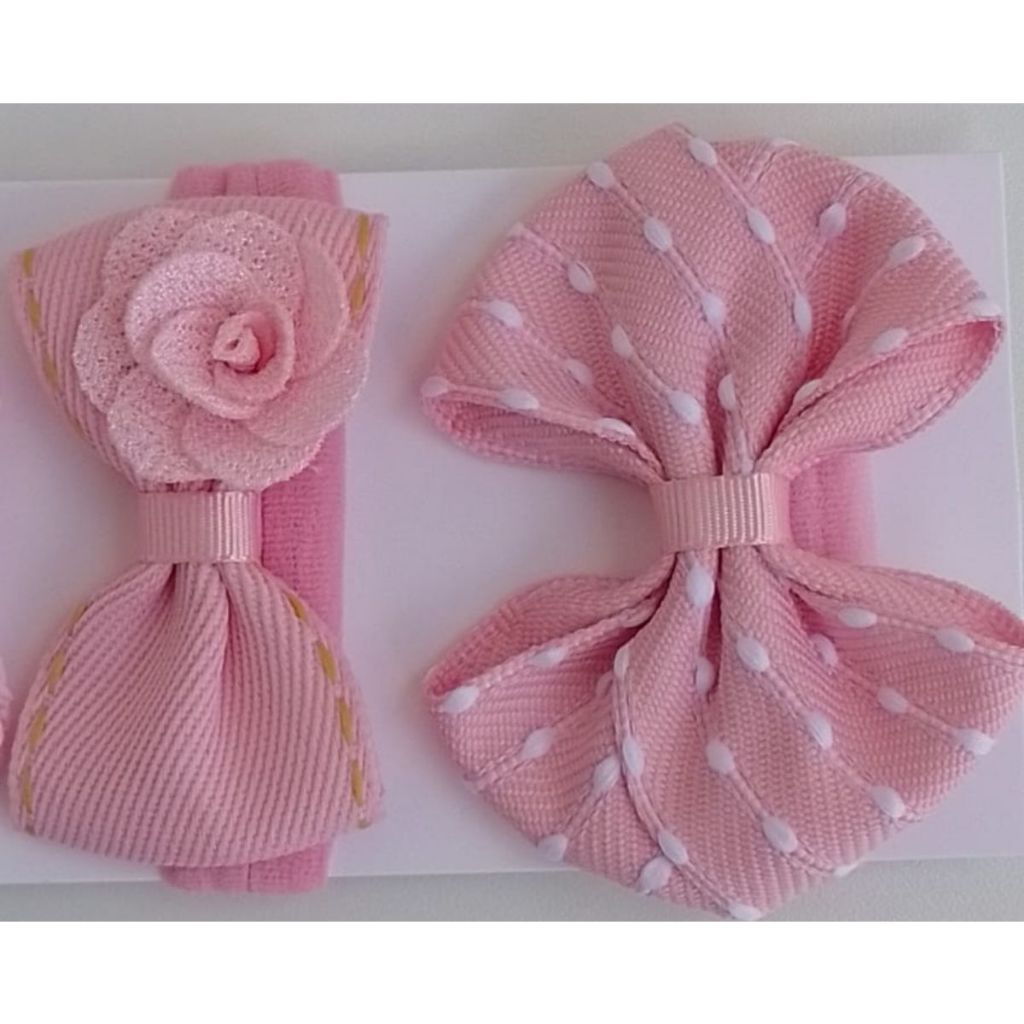 Kit 4 Faixinhas Croche/Jeans/Flores na meia de seda RSA