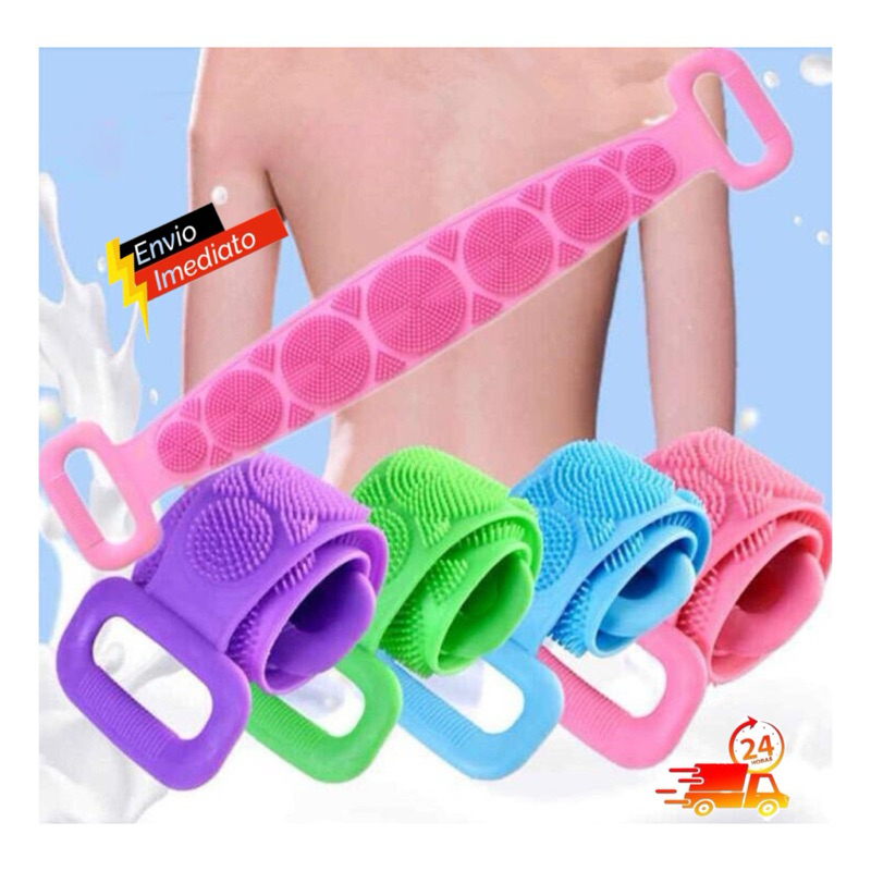 Faixa Escova De Banho Esfoliação Silicone Lava Corpo