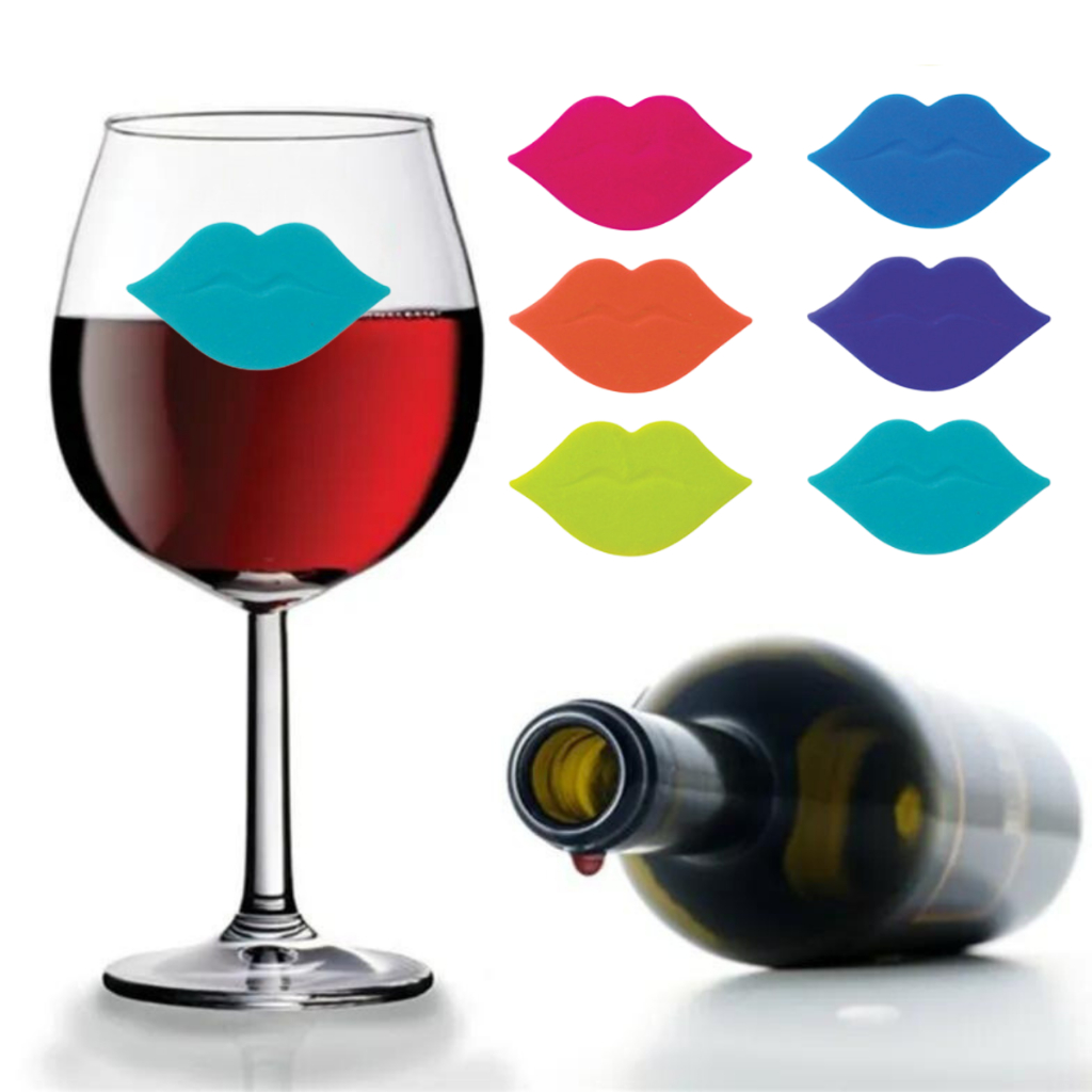 Kit 6 Marcadores de Copo/Taça em Silicone - BOCA em Oferta na Shopee