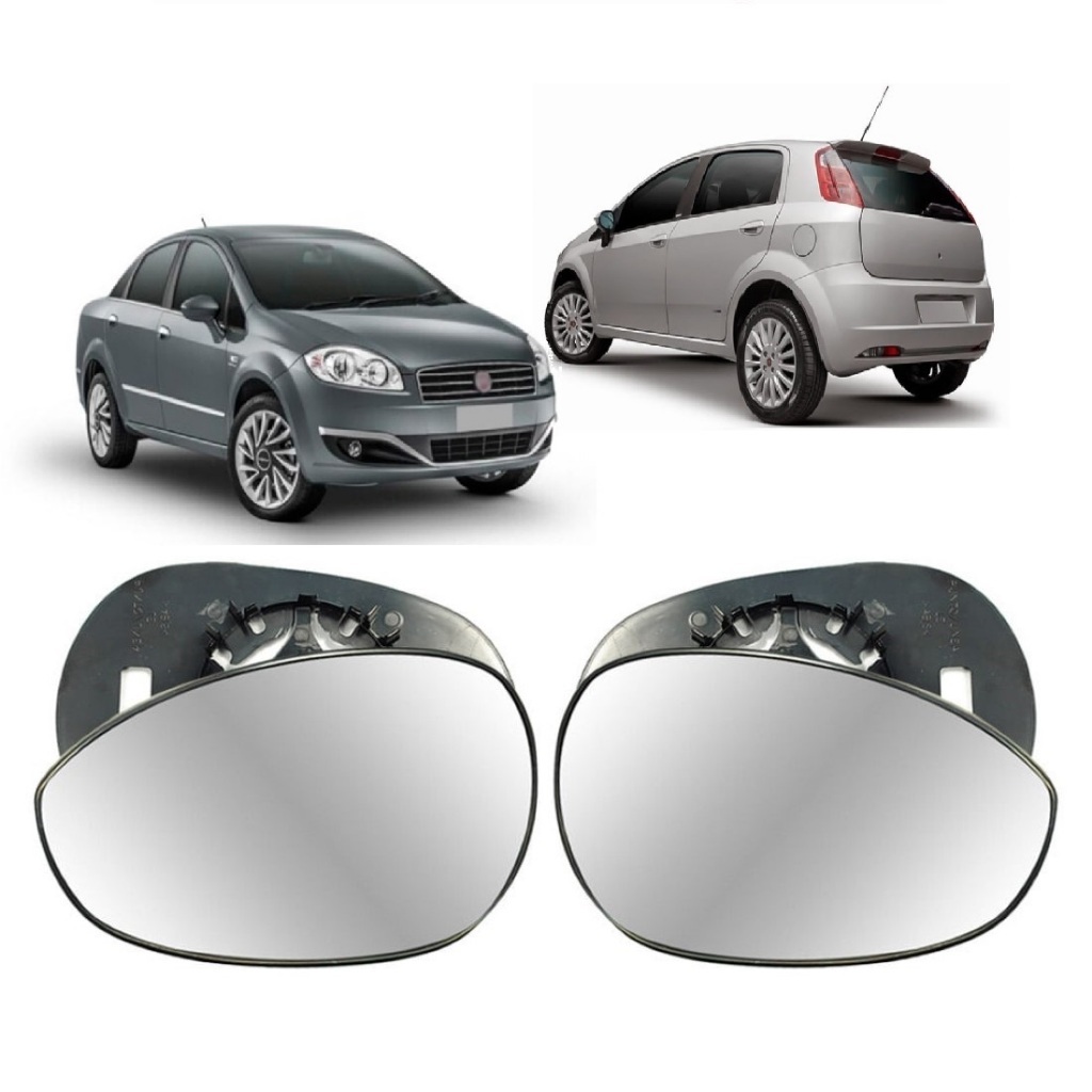 Par Lente Retrovisor Fiat Linea 2008 a 2016 Punto 2007 a 2017 Dir / Esq em Oferta na Shopee