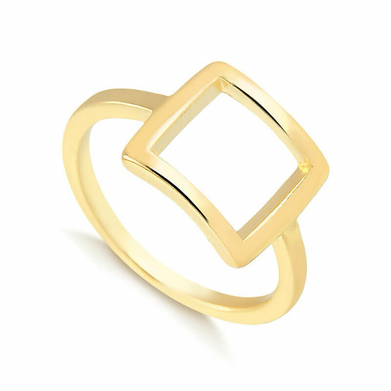 Anel Feminino Minimalista Dourado de Aço Inoxidável Delicado em Oferta na Shopee