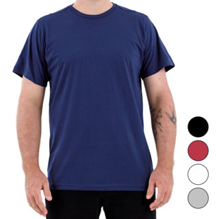 Camiseta Masculina Marinho Lisa Básica 100% Algodão