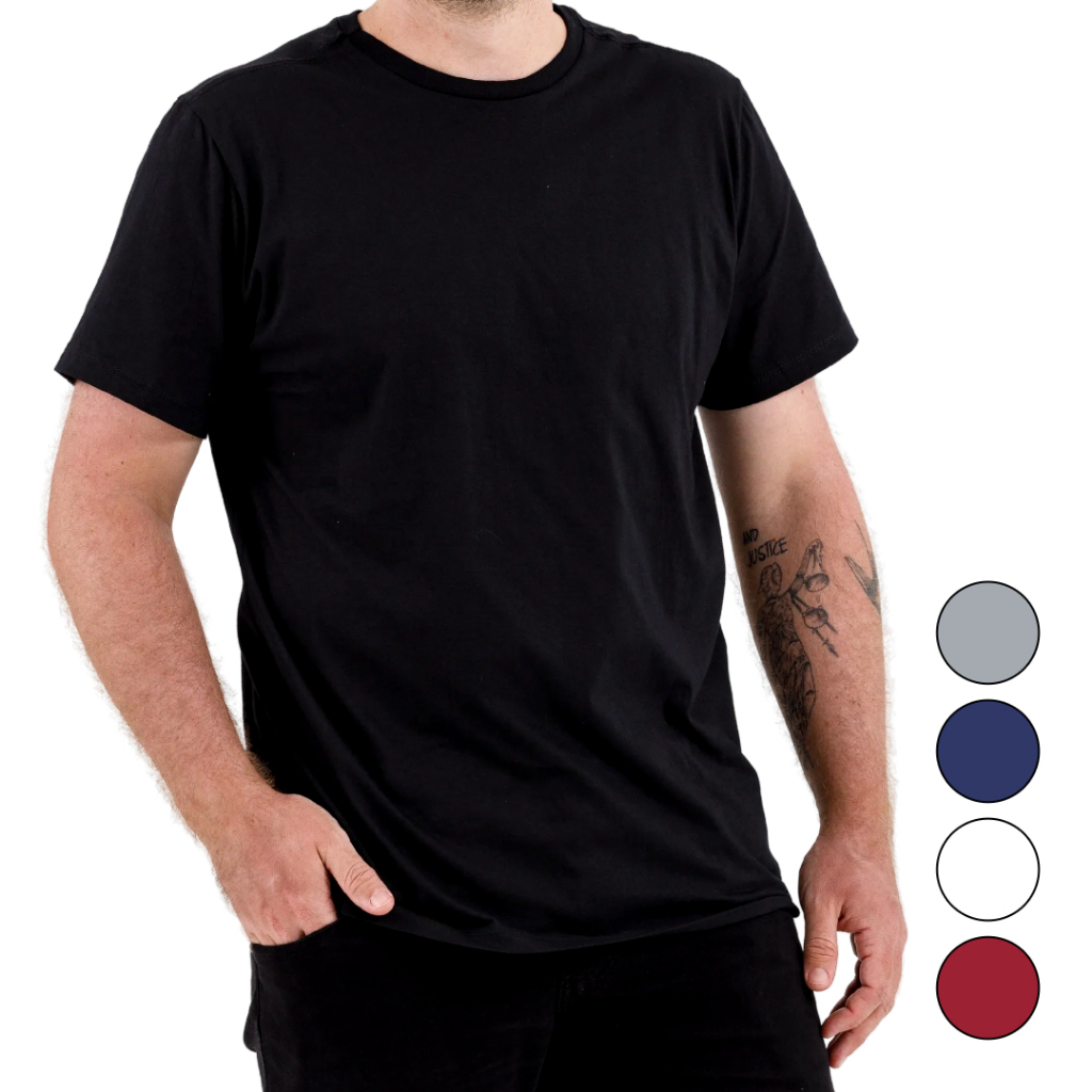 Camiseta Masculina Preta Lisa 100% Algodão em Oferta na Shopee