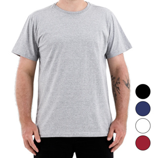 Camiseta Masculina Básica Lisa 100% Algodão em Oferta na Shopee