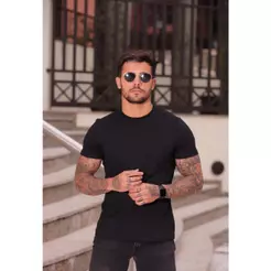 Camiseta Masculina Preta Lisa Básica 100% Algodão Premium