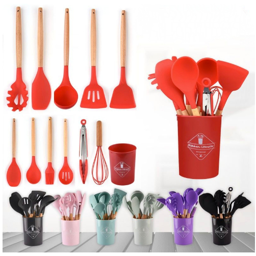 Conjunto utensílios cozinha 12 peças incluindo espátula escorredor e batedor ovos durável e adequado para uso doméstico em Oferta na Shopee