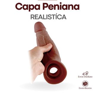 Capa Peniana com Anel para Escroto Marrom - Lovetoys