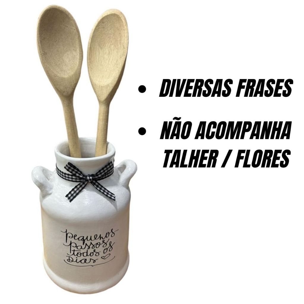 Porta Utensilios Talher Em Ceramica Branca Decorativa Para Seu Ambiente