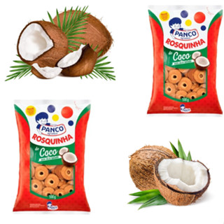 Biscoito Rosquinha de Côco Panco de 500 Gramas Kit com 02 Un Bolacha