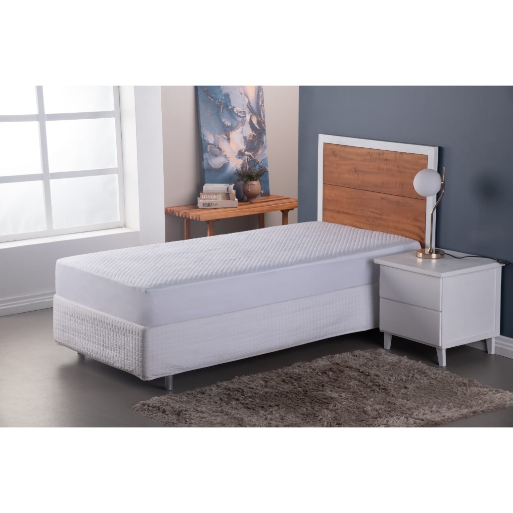 Capa Protetor de Colchão Solteiro Impermeável Matelado com Elástico Toda a Volta Forro para Cama - OFERTA