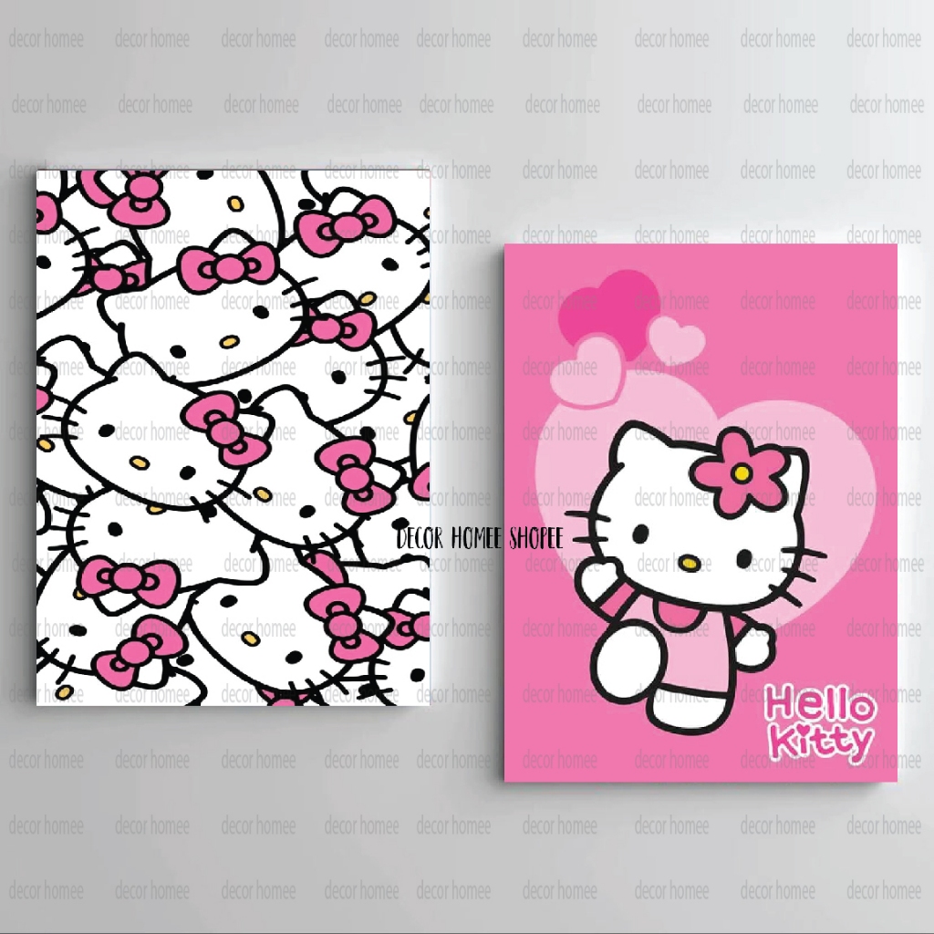 Kit 2 Quadros Decorativos 20x28 hello kitty Para Quarto Infantil em Oferta na Shopee