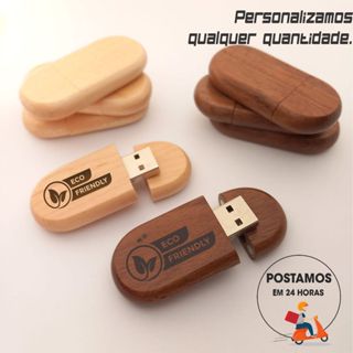 Pen drive de Madeira 4gb 8gb 16gb 32gb 64gb Personalizado Gravado com Nome ou Logo em Cores ou Laser Ecológico PMM305 em Oferta na Shopee