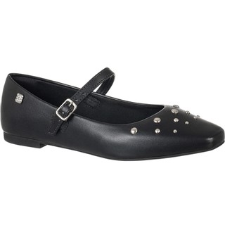 Sapatilha Feminina GiGiL Bico Quadrado Mary Jane Boneca Tacha Apliques Confortável Moda Blogueira