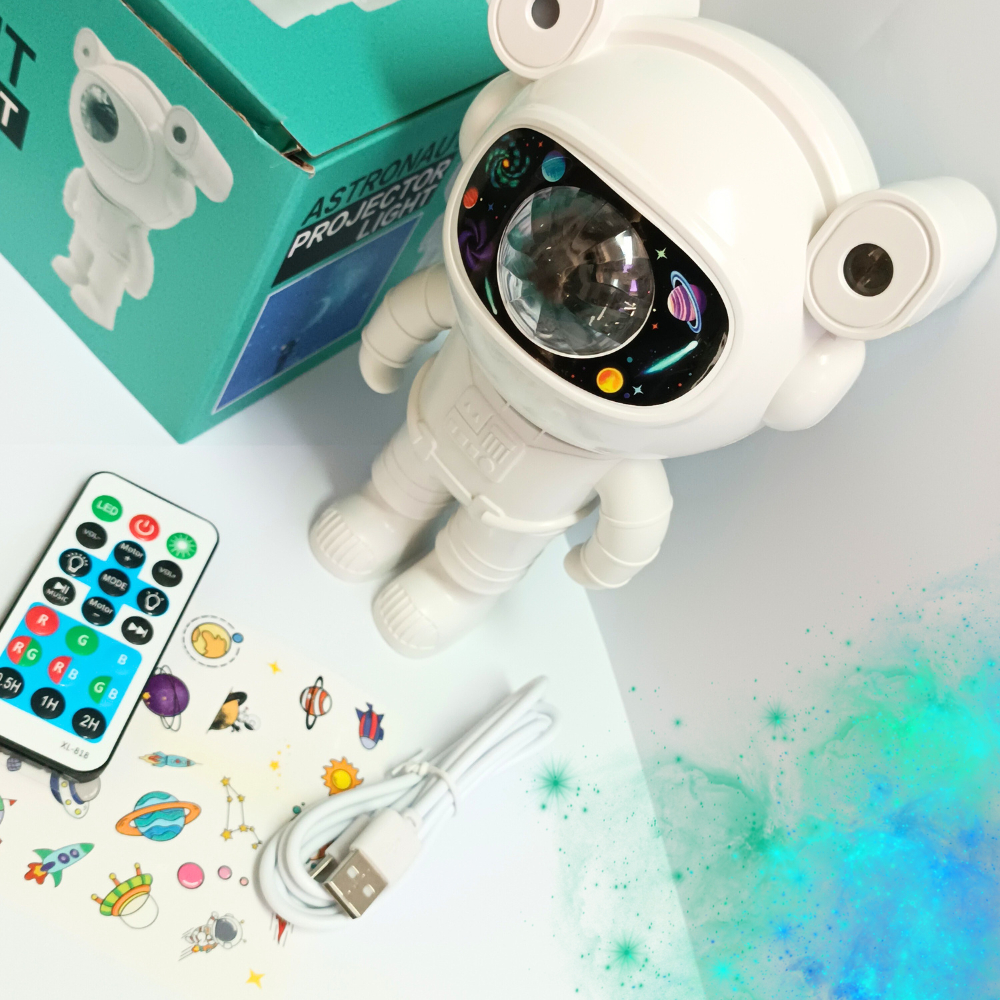 Projetor Astronauta  Lâmpada De Quarto Galaxia Noite Luz Céu Estrelado USB LED Com Controle Bluetooth