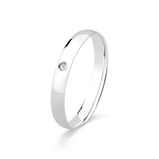 Aliança abaulada 3mm com zircônia prata 925