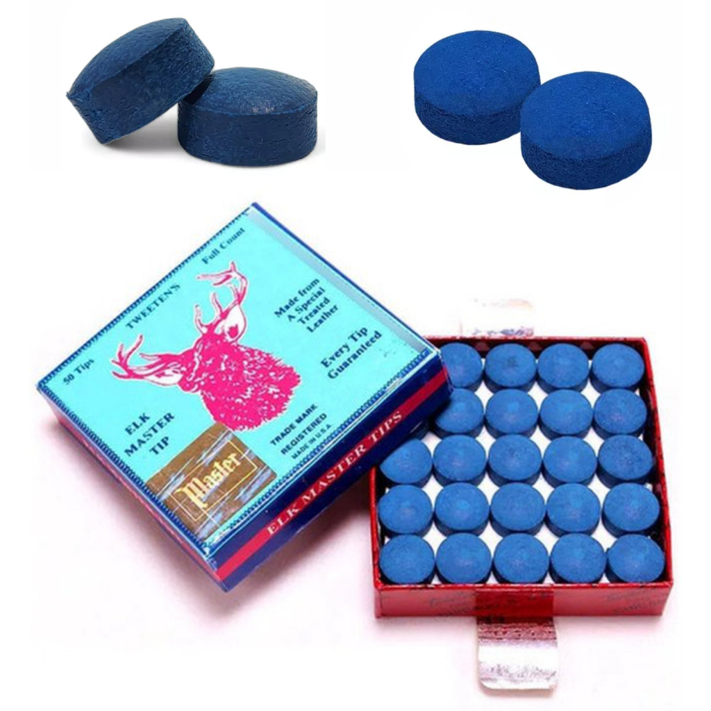 Kit 10 Solas Ponteiras Para Taco De Sinuca 12mm Master Azul Bilhar (Pacote com 10un) em Oferta na Shopee