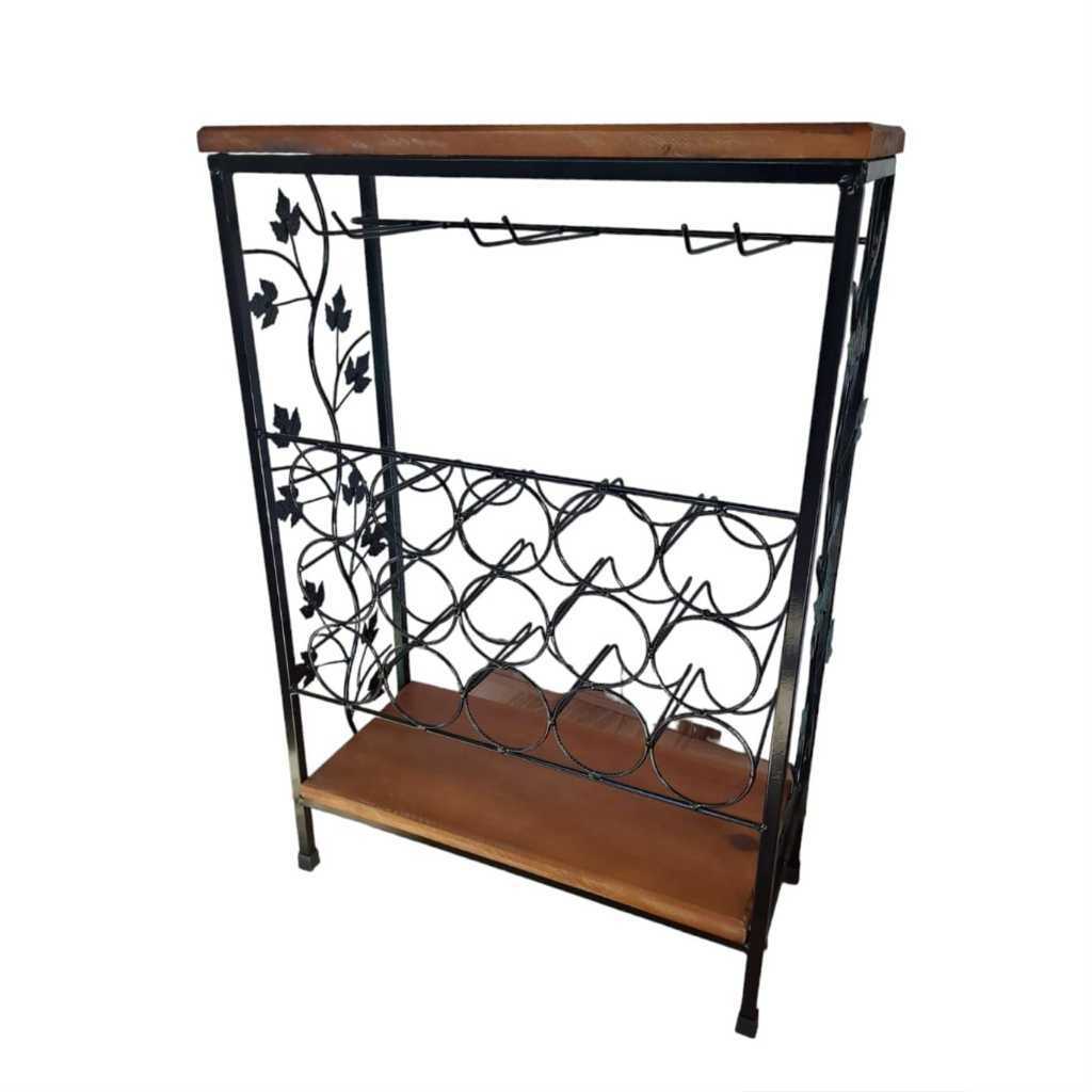 Adega rack bancada artesanato rustico porta vinho garrafa garrafeiro suporte madeiradireto fabrica em Oferta na Shopee