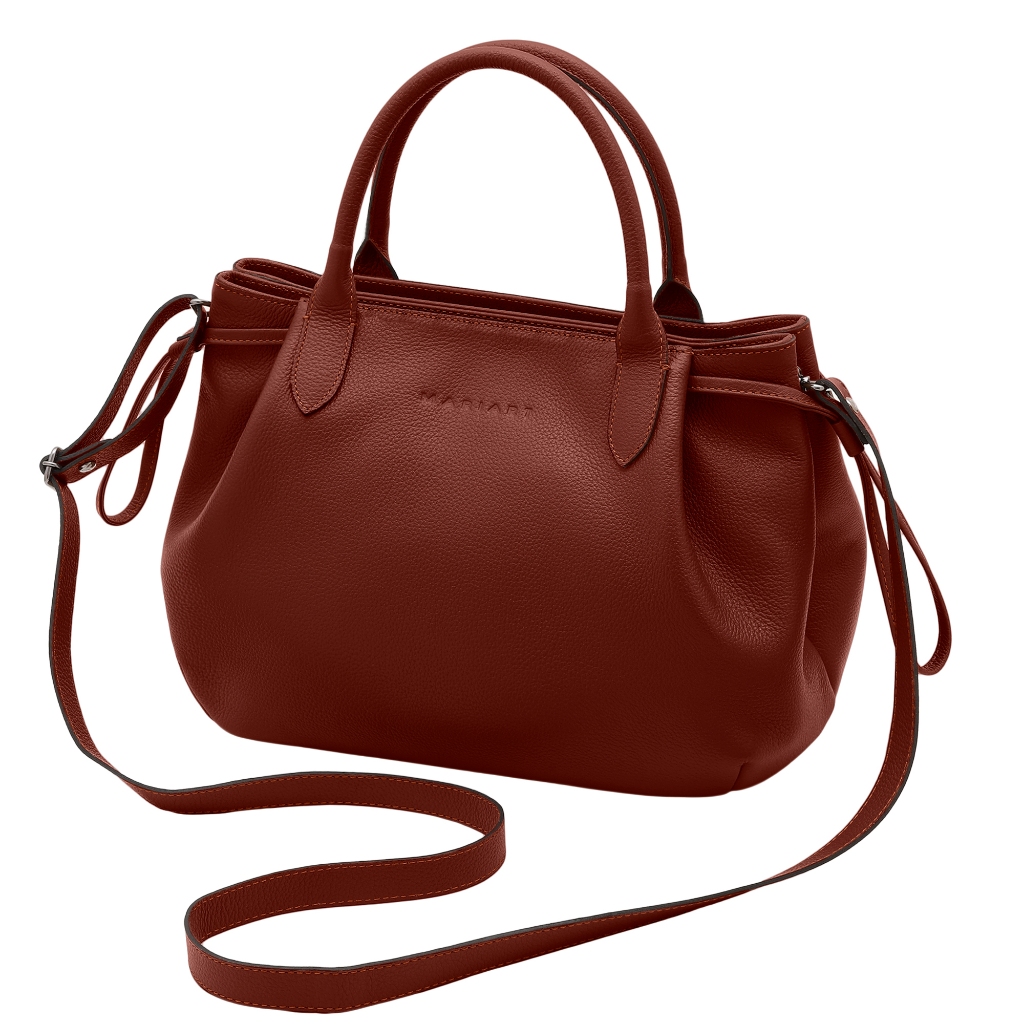 Bolsa Transversal De Couro Bovino Legítimo com Alça de Mão Mariart Capitólio