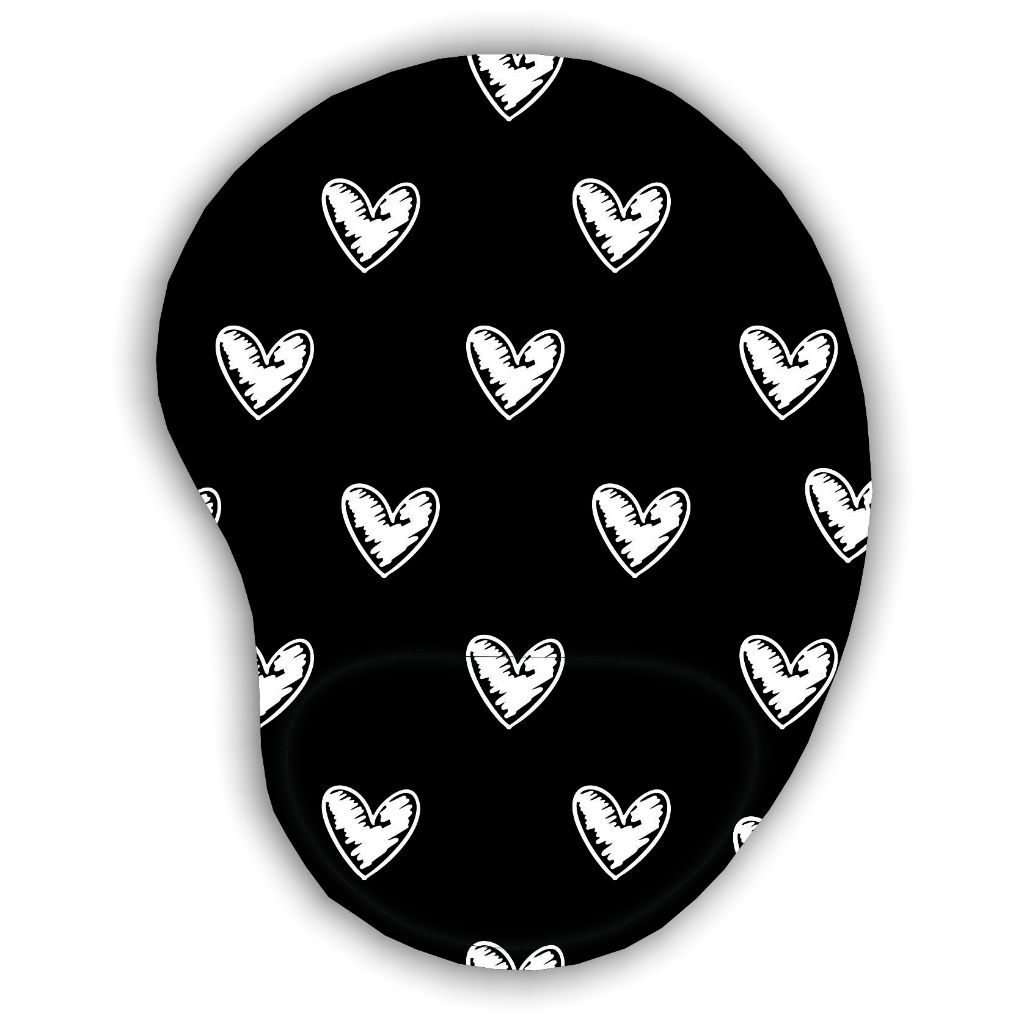 Mouse pad com apoio Corações Brancos em Oferta na Shopee