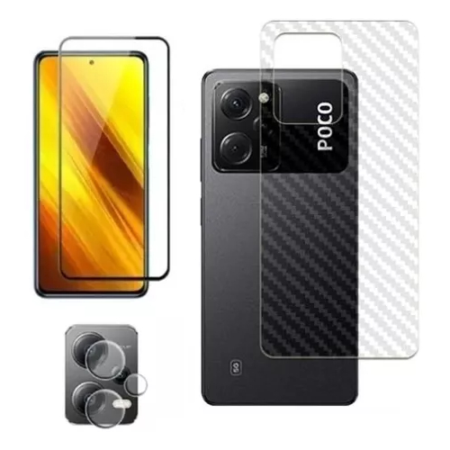 Kit Pelicula Vidro 3d + Traseira +camera Para Poco X5 Pro em Oferta na Shopee