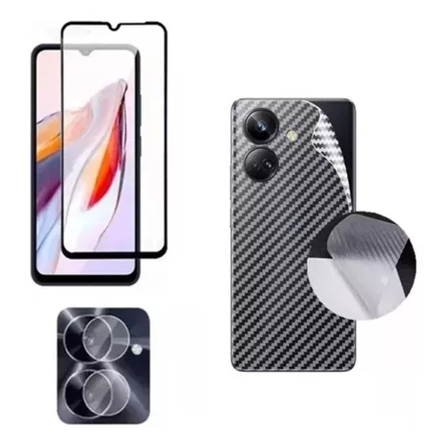 Película 3d Vidro + P Câmera + P Traseira Para Redmi 13c em Oferta na Shopee