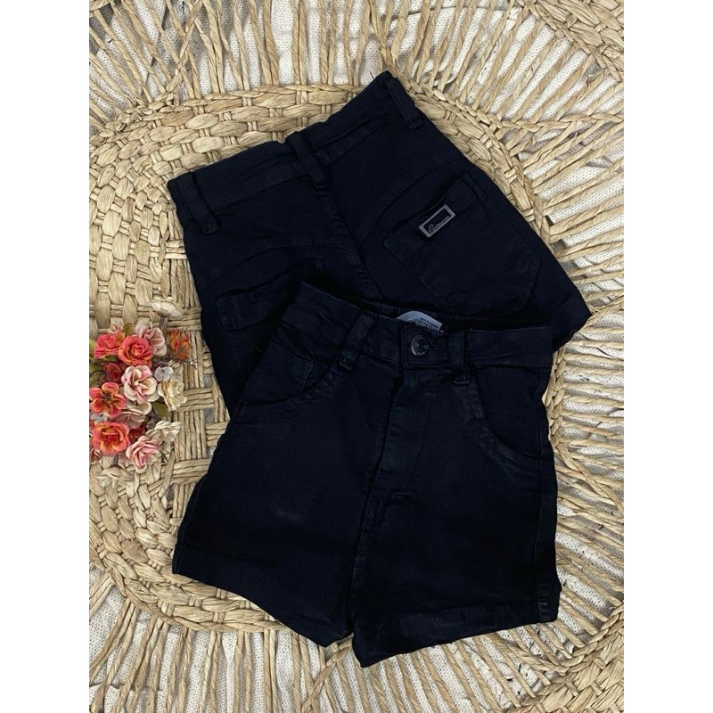 Short bainha preto bainha - short jeans feminino preto liso  basico cronicas