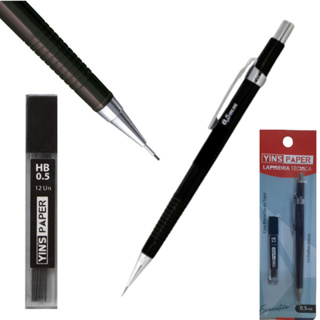 Lapiseira  tecnica 0.5mm Profissional Executive Escolar Yins + tubo grafite + borracha em Oferta na Shopee