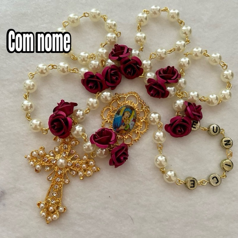 Terço Personalizado Nossa Senhora Rosário Católico Religioso. em Oferta na Shopee