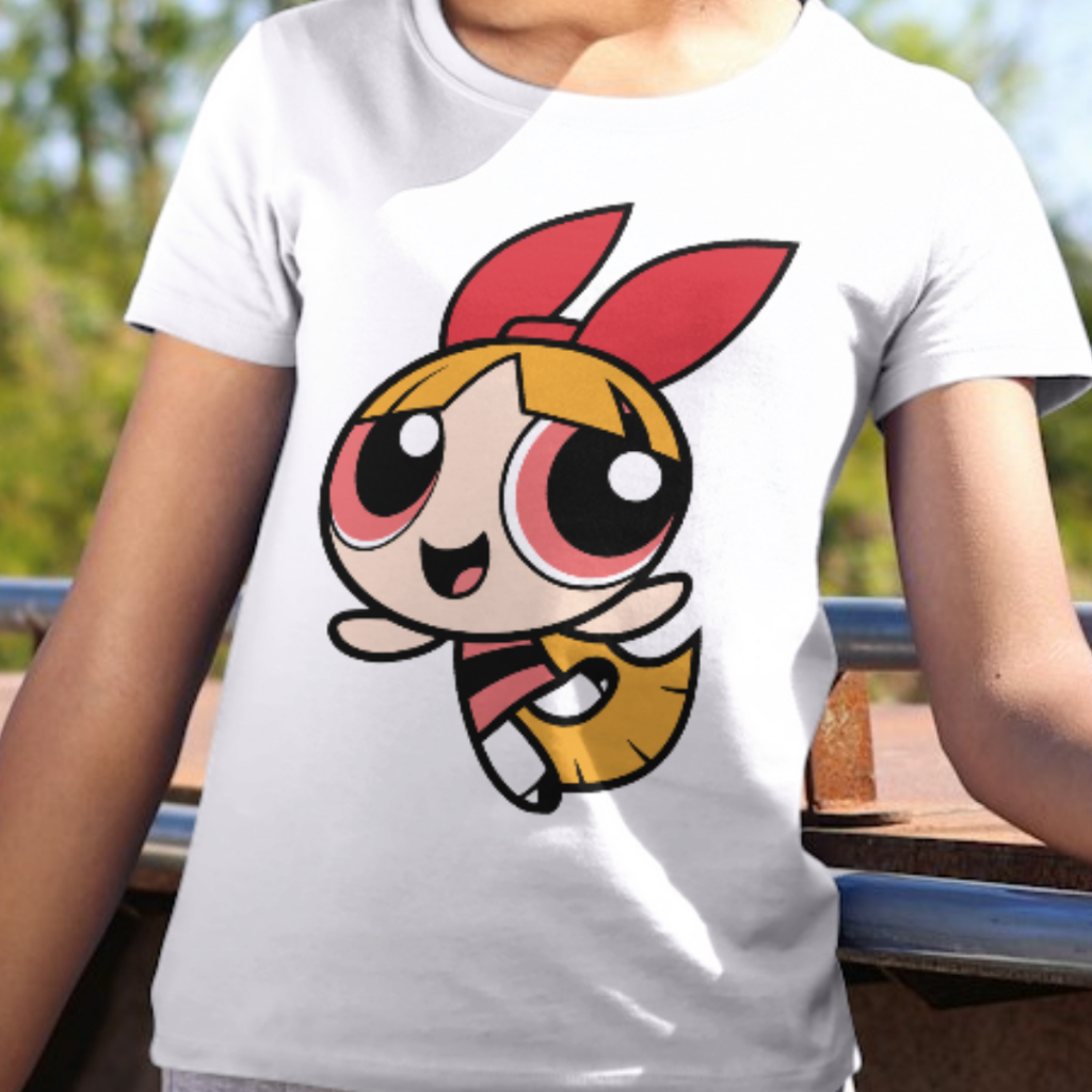 Camiseta Feminina As Meninas Super Poderosas, Lindinha, Docinho e Florzinha, 100% Poliéster
