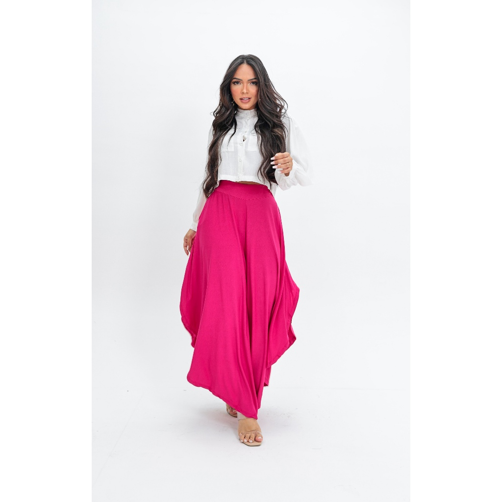 CALÇA PANTALONA FEMININA  GODÊ MALHA VISCOLYCRA CINTURA ALTA TAMANHO ÚNICO