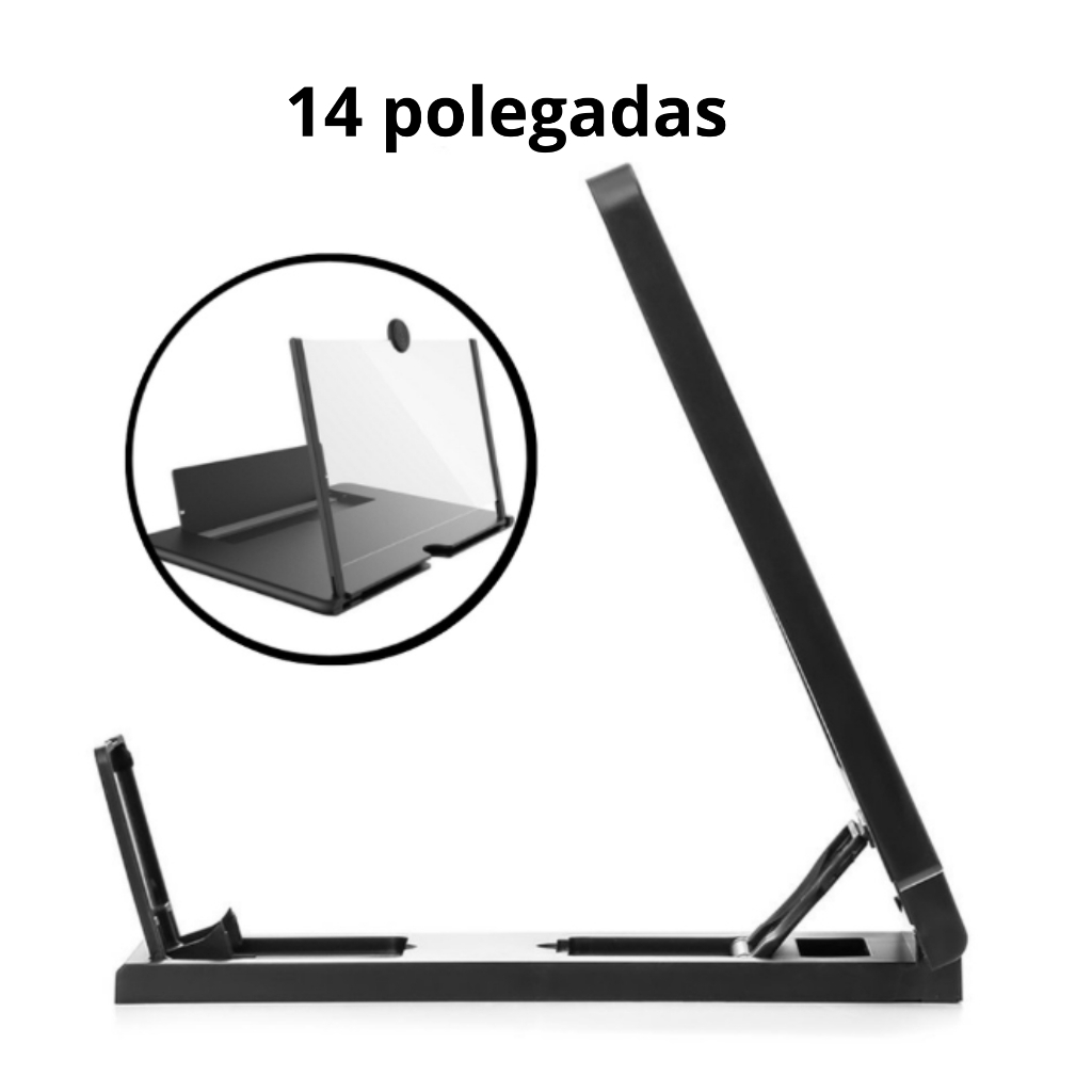 TELA MAIOR PARA CELULAR LUPA 3D AMPLIFICADOR 14 POLEGADAS