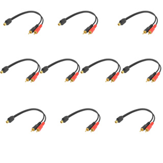 Pacote 25 Cabo Rca Y 1 Fêmea + 2 Machos Emborrachado D-lux Preto Cabos 1f/2m 25 Cm em Oferta na Shopee